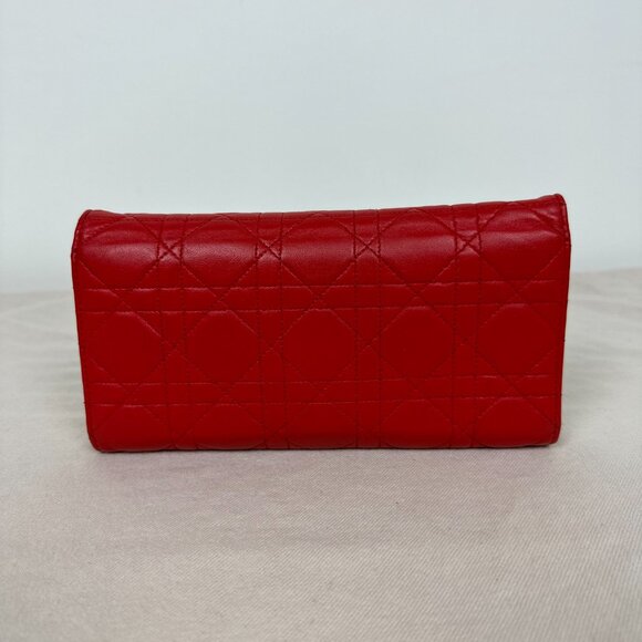 Dior, Miss Dior Orange Quilted Leather Wallet on Chain - Picture 3 of 14